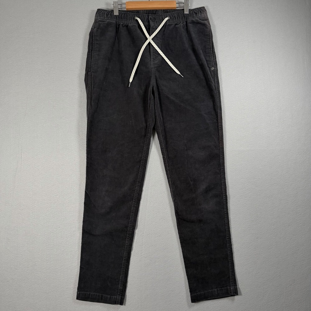 Vuori Optimist Pant Mens Medium Charcoal Corduroy Stretch Drawstring Casual V440